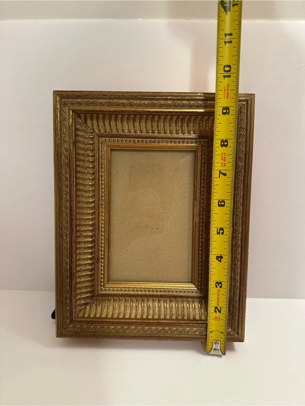 Gold Painted Wood Picture Frame 4” x 6” Picture